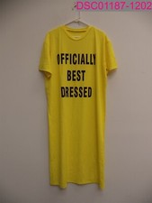 "Officially Best Dressed" Women's Short Sleeve Yellow Midi Dress Large