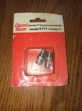 Channel Master Female “F” Coupling Connector Model 0711 Contains 2 Ships N 24h