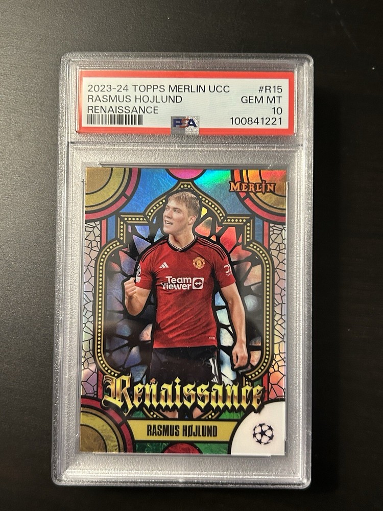 2023/24 Topps Merlin Rasmus Hojlund Renaissance PSA Gem Mint 10