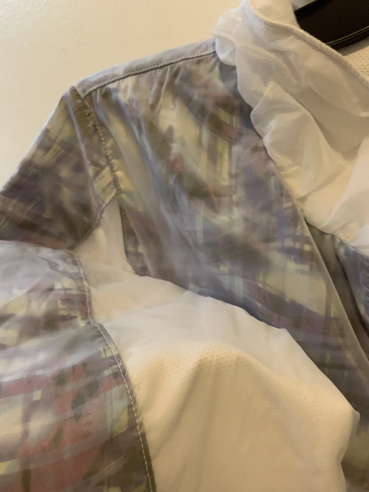 CYNTHIA ROWLEY NEW YORK ACTIVEWEAR LAYERED WHITE JACKET MESH LINING size XS - Image 4 of 4