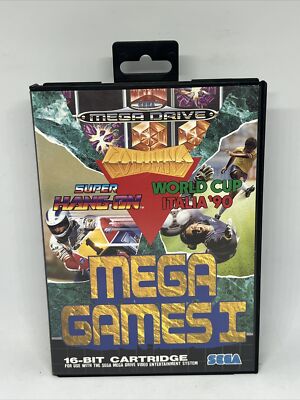 Vintage Mega Games 1 Sega Mega Drive Spiel PAL UK 1992 komplett mit Handbuch