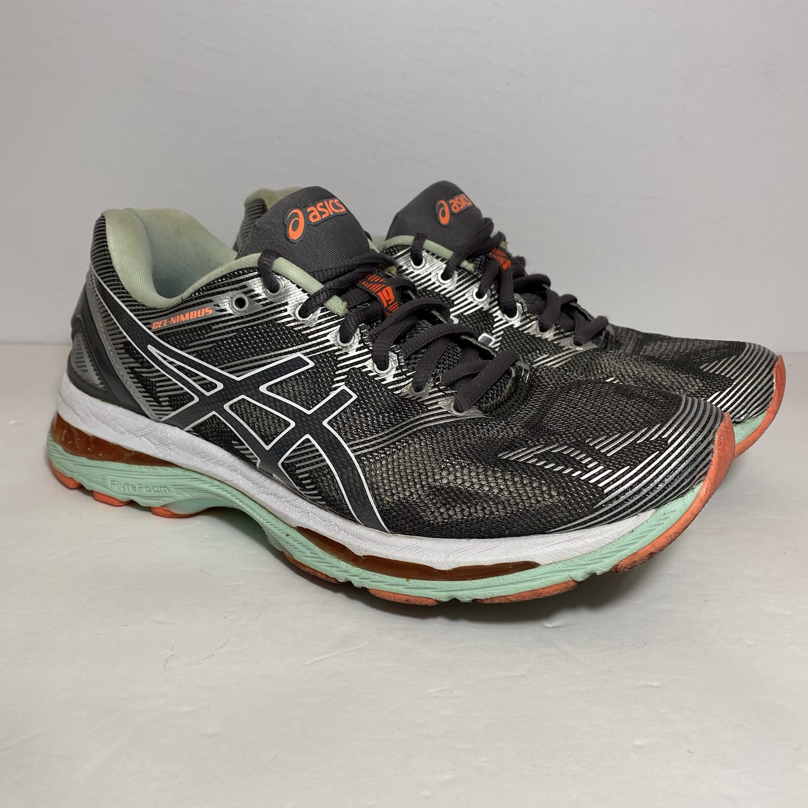 Asics Gel Nimbus 19 T750N Athletic Shoes Gray Teal Running Women's Size 8 | eBay Asics Gel Nimbus 19 T750N Athletic Shoes Gray Teal Running Women's Size 8 | eBay