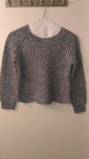 Little Girls CRAZY 8 Blue Cable Knit Winter Sweater sz Med 7/8