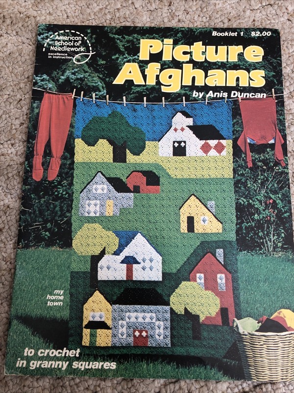 Vintage Picture Afghans. By Anis Duncan. Booklet 1 1977