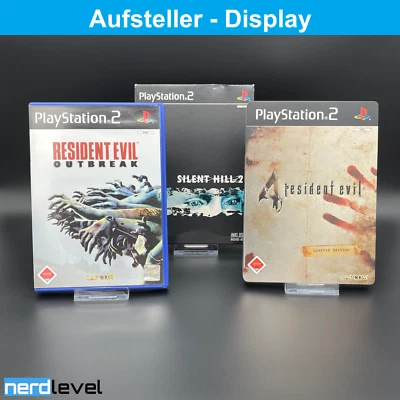 NERDLEVEL Spiel Aufsteller Ständer Halter Präsentation Spiele für Playstation 2 PS2 Sony
