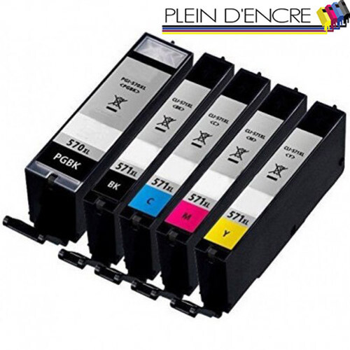 12 Cartouches D'encre Compatibles Canon PGI570 XL Noir Et CLI571 XL Couleur, Pour TS 5050