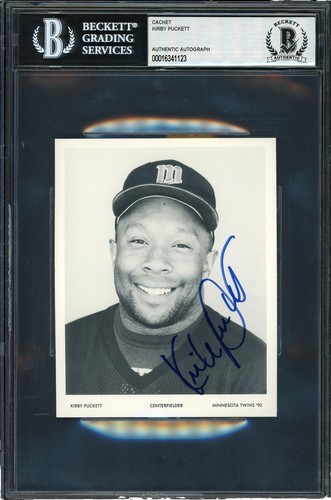 Kirby Puckett Autographed Signed 4x5 Team Issued FullJSA Letter Of