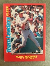 1988 Fleer Kay Bee Toys Team Leaders Mark McGwire #21 Athletics First Base