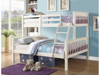 Novaro Pinewood Triple Bunk Bed In White - Three Sleeper - Triple Sleeper Novaro Pinewood Triple Bunk Bed In White - Three Sleeper - Triple Sleeper