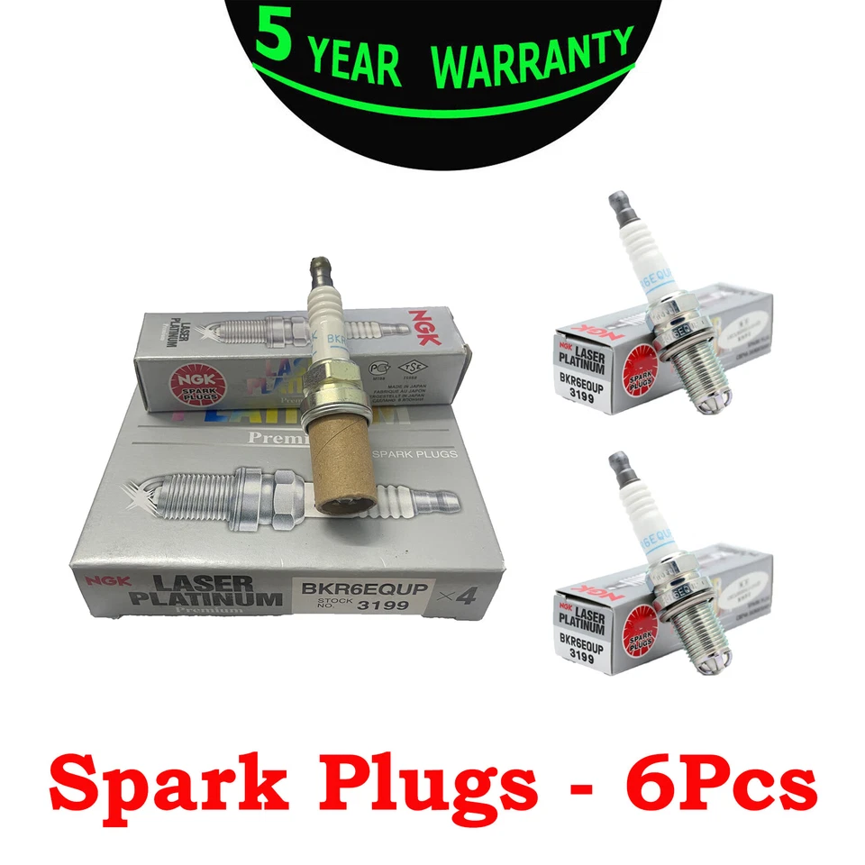 6PCS Platinum Spark Plug for BMW 320i 323i 325i 328i 330i Replace 3199 BKR6EQUP - Image 2 of 4