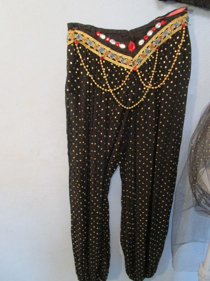 DISFRAZ DE DANZA DEL VIENTRE VINTAGE NIÑO GRANDE niña árabe jazmín aladdin genio #5 Foto 4 de 4