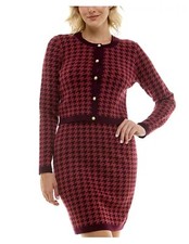 Taylor petite Women's Houndstooth Mini Sweater Dress and Jacket SzSP $128(617)