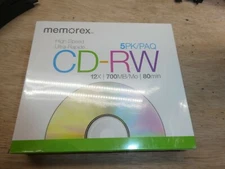 Memorex High Speed CD-RW Discs. 5-Pack. 12x/700MB/80 Min. For Home and PC