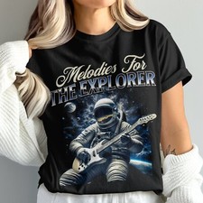 Retro Astronaut Playing Guitar Shirt, Space Music Lover Gift, Sci-Fi Guitarist T