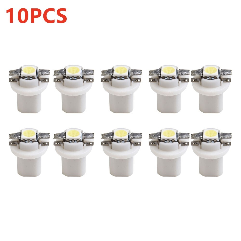 10-Pack T5 B8.5D 5050 Car LED Dashboard Gauge Instrument Light Bulbs 12V DC