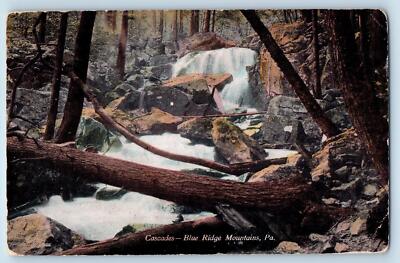 Blue Ridge Mountains Pennsylvania Postcard Cascades Rocks Trees Scenic View 1920
