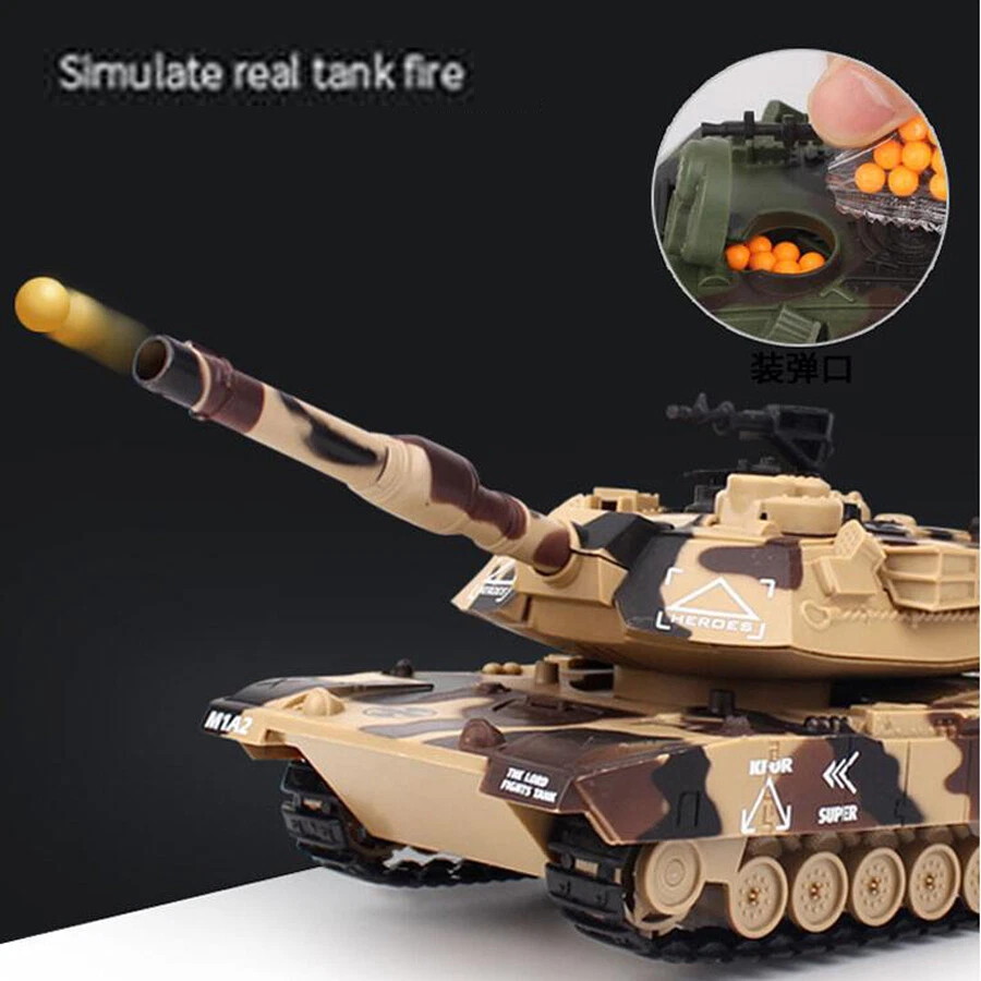 1:32 RC Main Battle Tank 2.4GHz Remote Control Military Model w/Shooting Bullets - Image 2 of 4