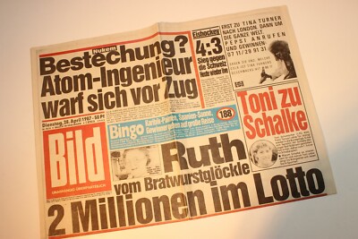 BILDzeitung 28.04.1987 April 28.4.1987 Geschenk 33. 34. 35. 36. 37. Geburtstag