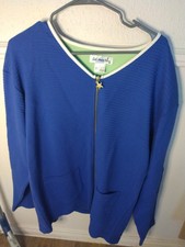 Vtg Sail Away  Womens Large Blue Full Zip Top Ls