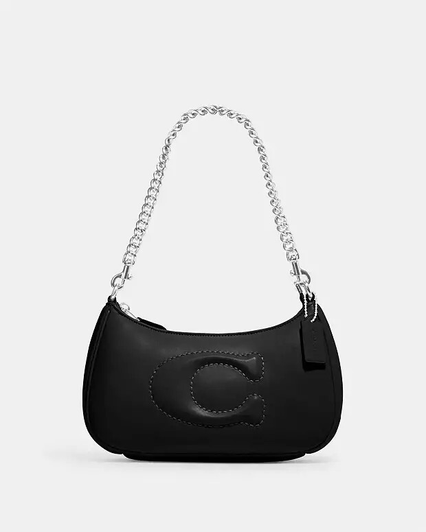 NWT Coach CJ608 Black Leather Shoulder Crossbody Bag with