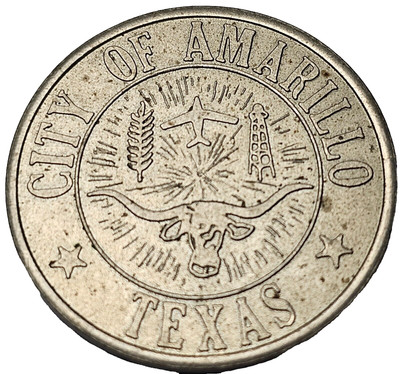1968 CITY OF AMARILLO, TEXAS MEDAL-HELIUM CAPITAL-MS-32mm-FREE USA 