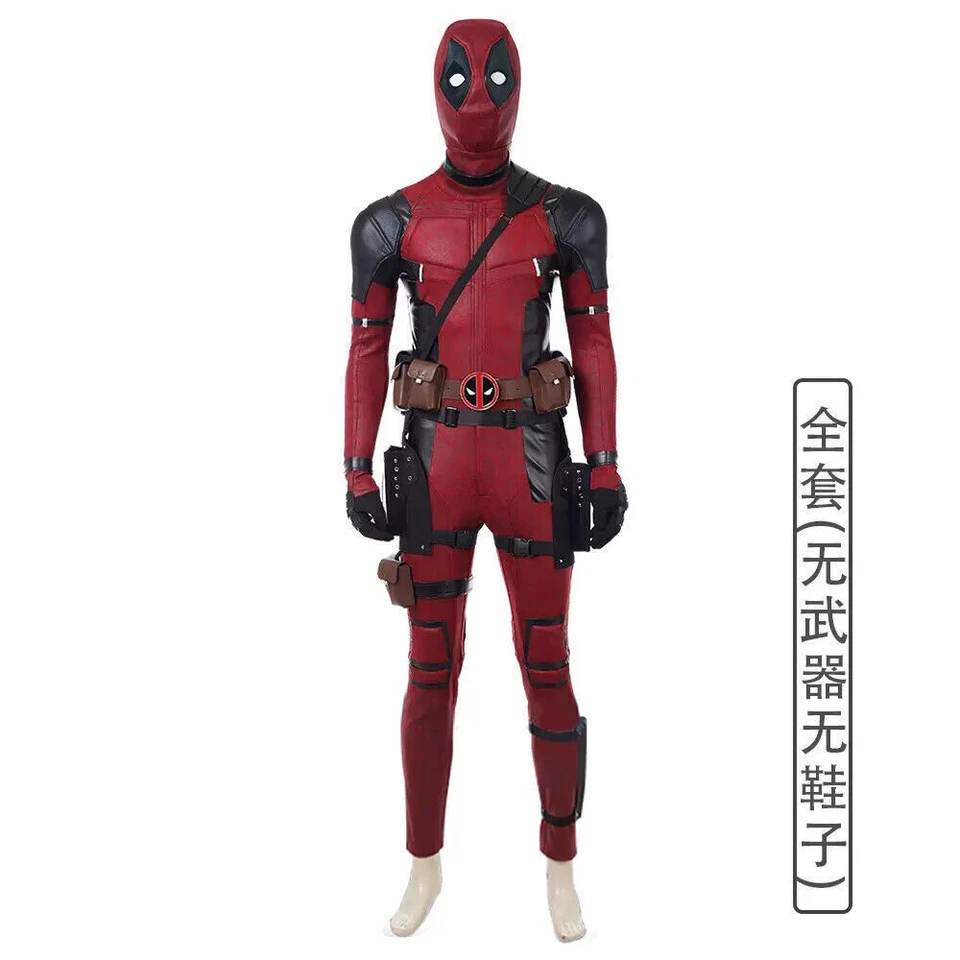 Deadpool 3 Macacão Cosplay Fantasia Wade Wilson Acessórios Terno Lote Halloween - Imagem 4 de 4