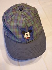 Vintage The Disney Store Unisex Hat StrapBack Plaid Mickey Mouse Made in USA