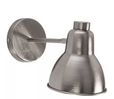 2 cone Wall Lights Industrial Nickel silver contemporary NEW BOXED
