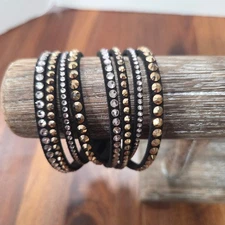 Swarovski Slake Deluxe Wrap Bracelet  With Rose and Brown/Tan  Crystals