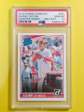 PSA 10 - 2018 PANINI DONRUSS WRAPPER REDEMPTION #281 SHOHEI OHTANI RC JAPANESE