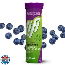 Lift Glucose Fast-Acting Glucose Chewable Energy Tablets, Blueberry, 10 ct Tu