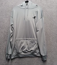 Men’s XL Performance Hoodie Gray Athletic Pullover Multi Hidden Zip Pocket