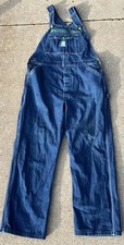 Vintage Liberty Overalls Mens Size 36x30 Blue Bib Denim Carpenter Made in USA