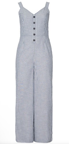 New Rachel Roy Zarita Stripe Back Tie Cotton Jumpsuit Sz 16W - Picture 4 of 12