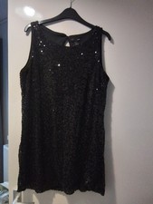 Black Sequin Party Dress  SIZE L By H & M NEW WITH TAGS