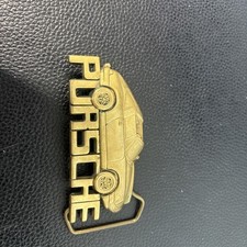 Vintage 1980 Baron Porsche 911 Targa 1.5 Belt Buckle Solid Brass BBB Buckle 80s