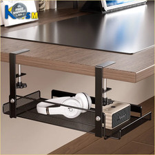 Under Desk Cable Management Tray No Drill, Metal Mesh Cable Management