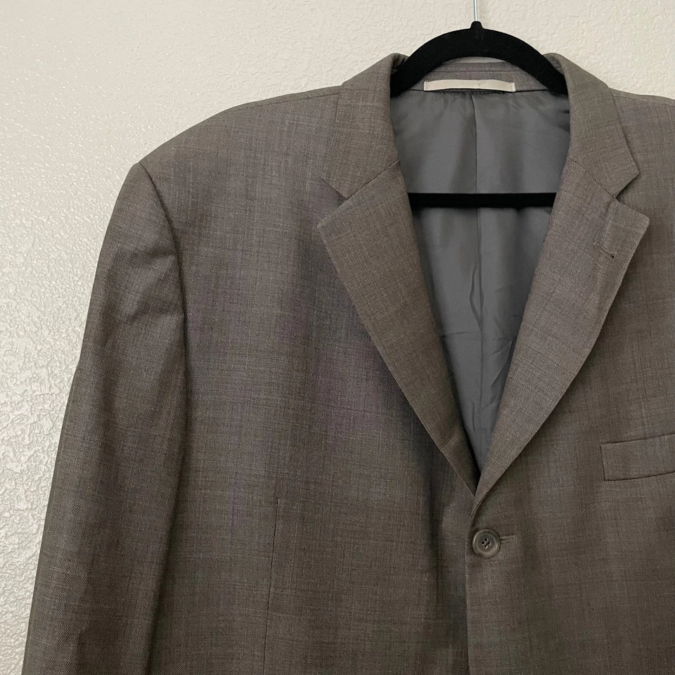 Blazer Burberry London Masculino 46R Taupe Lã Penteada Casaco Esportivo Designer - Imagem 3 de 4