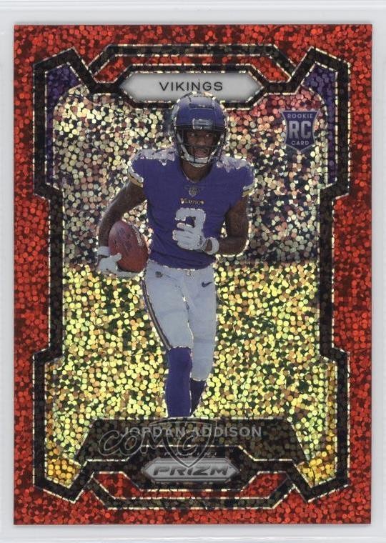 2023 Panini Prizm Rookies Red Sparkle Prizm Jordan Addison #368 Rookie RC 02l6