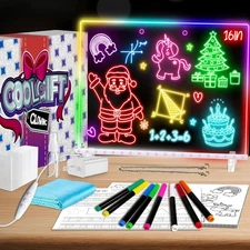 16" Led Drawing Board for Kids with 18 Tracing Pages - 4 16 inch, Yellow 