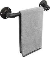 Industrial Pipe Towel Bar Rustic Iron Decor Bathroom Hardware Towel Holder