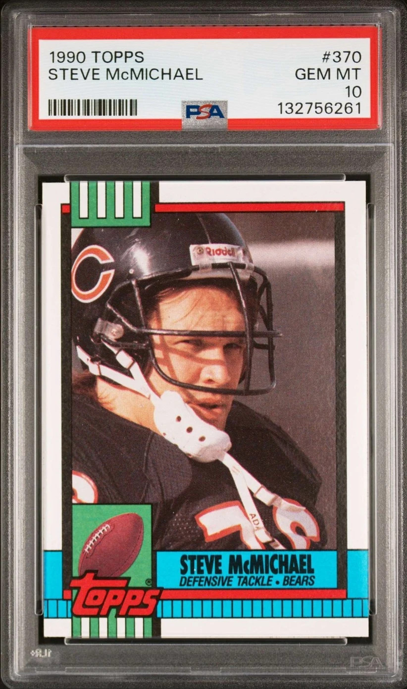 1990 TOPPS STEVE McMICHAEL #370 CHICAGO BEARS HOF PSA 10