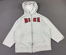 Vintage Y2K Nike Swoosh Spell Out Full Zip Hoodie Sports Streetwear Medium Youth