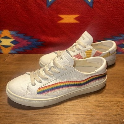 Soludos Womens  Good Vibes  Rainbow Wave White Sneaker 7.5 The Original Ibiza