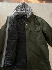 Dickies Green Quilted Hooded Mid-Length Men's Jacket