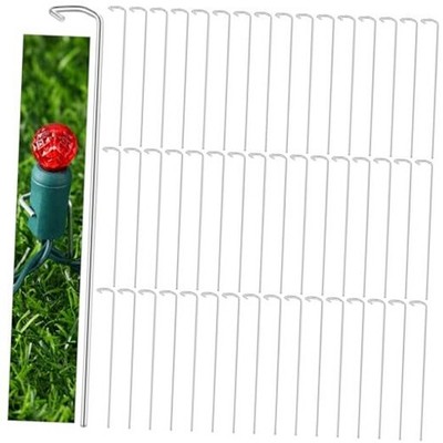  50 Pack Christmas Light Stakes Ground Metal Lawn Stakes for Yard LED 4 Inch