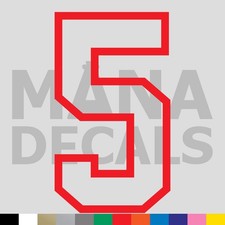 Number Five 5 Vinyl Die Cut Decal Sticker - Jersey Sport Varsity Outline