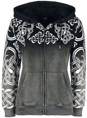 Black Premium by EMP Damen graue Kaupzenjacke mit keltischen Ornamenten