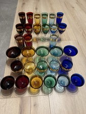 Gläser Set Murano Handarbeit 24 K Kristallgläser Vintage 31 Stück 60er Jahre
