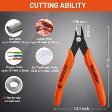 ValueMax 12-Pack 5" Micro Precision Side Cutter Plier for Jewelry Making Cutting